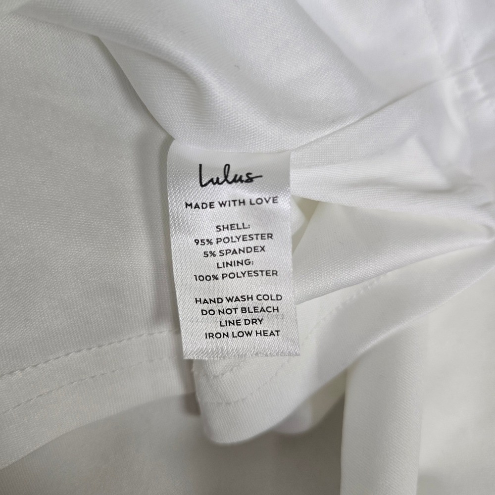 NWT Lulus White Square Neck Bow Back Mermaid Maxi Dress Bridal Gown Size Large - Picture 4 of 9